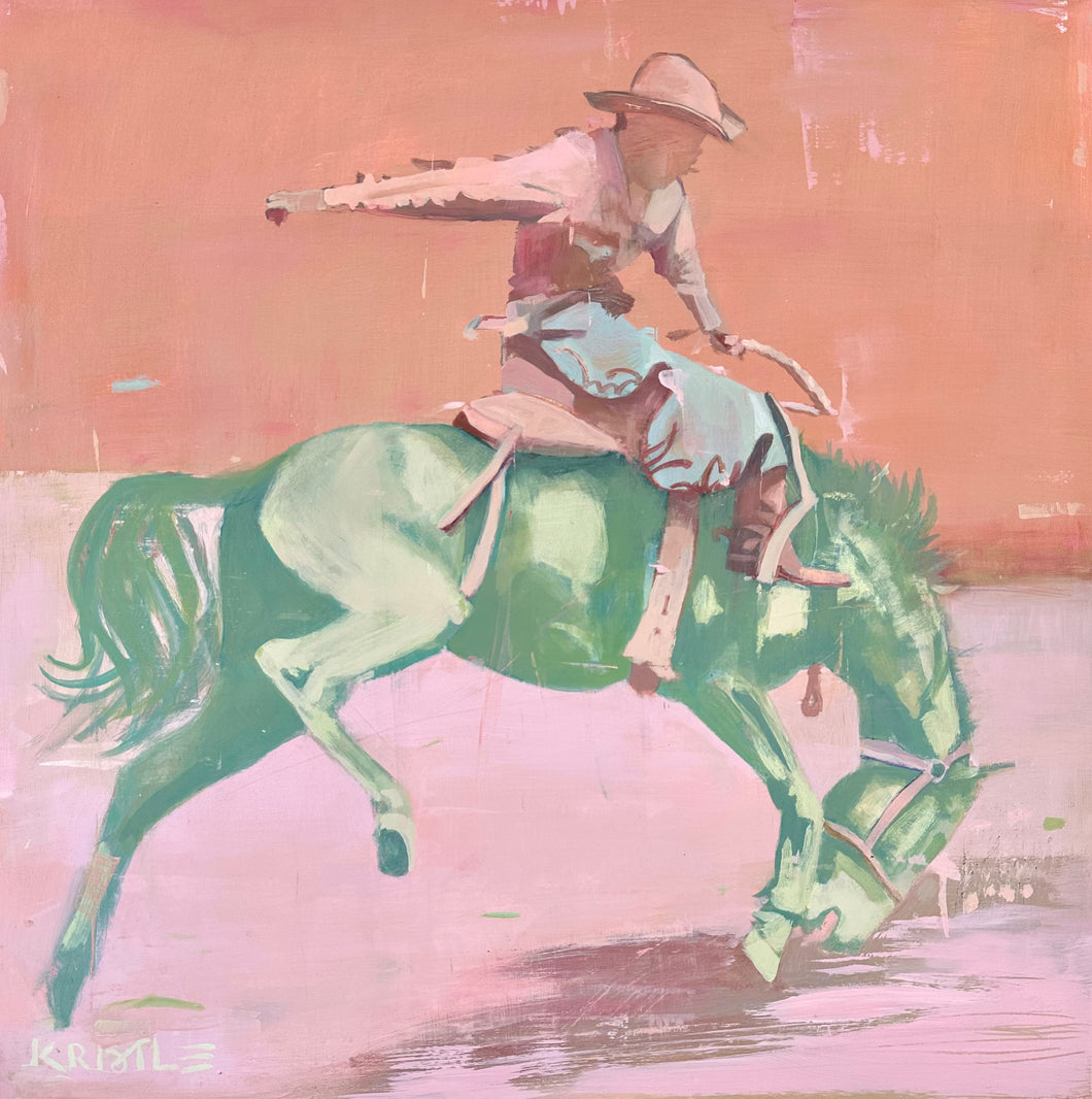 Ranch Hand, Rust/Rose - 24 x 24”